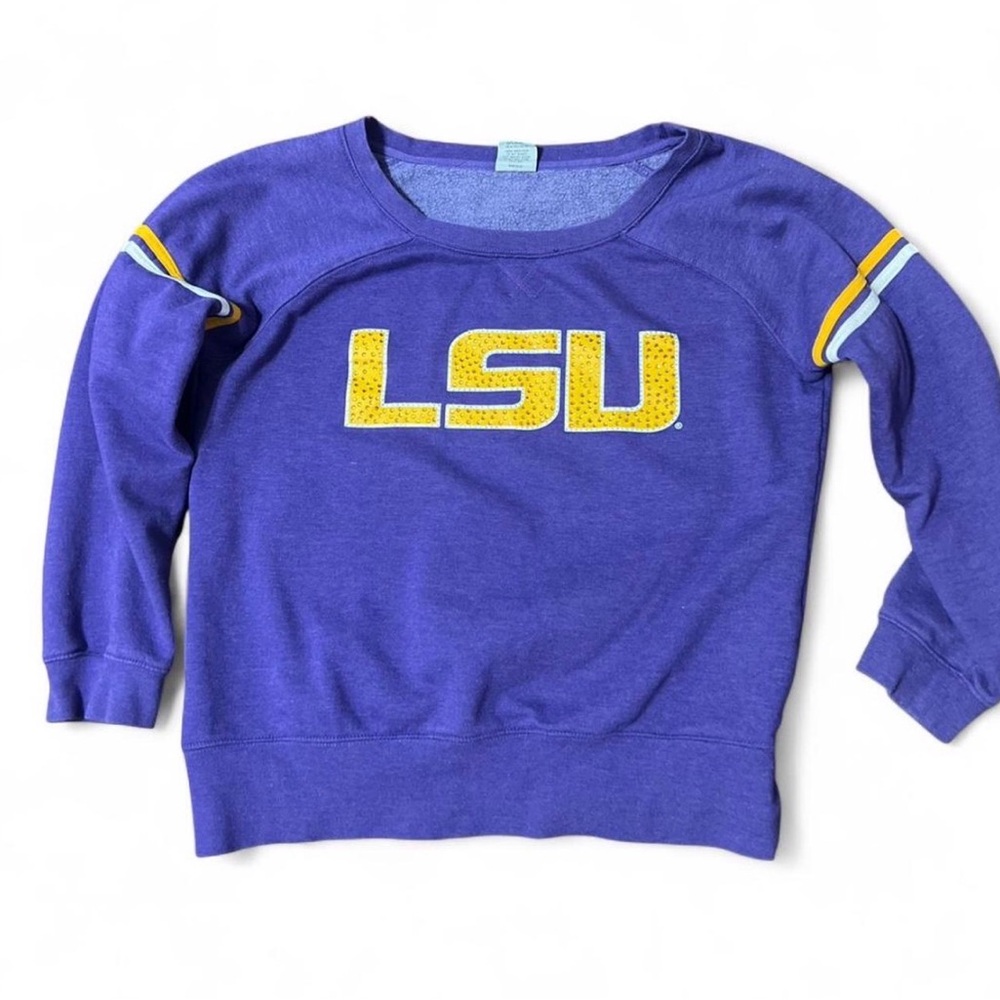 Colosseum Purple‎ LSU Women's Crew Neck Sweater
